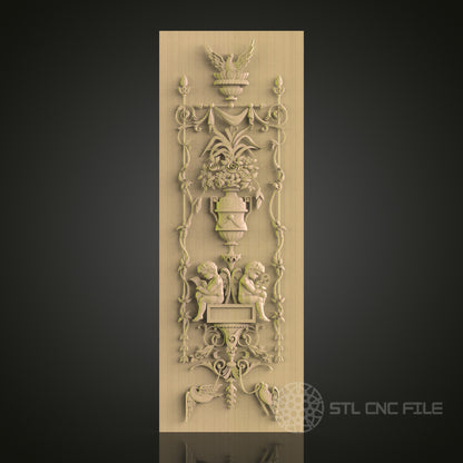 Elegant CNC Engraved Ornamental Wood Panel - STL Model for 3D Printer & CNC Router