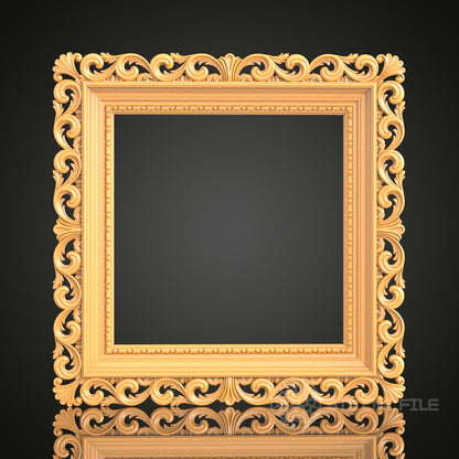 Elegant Ornate Frame STL Model for CNC Router Engraver, Artcam, Aspire, Wood Art, Wall Decor, 3D Printer