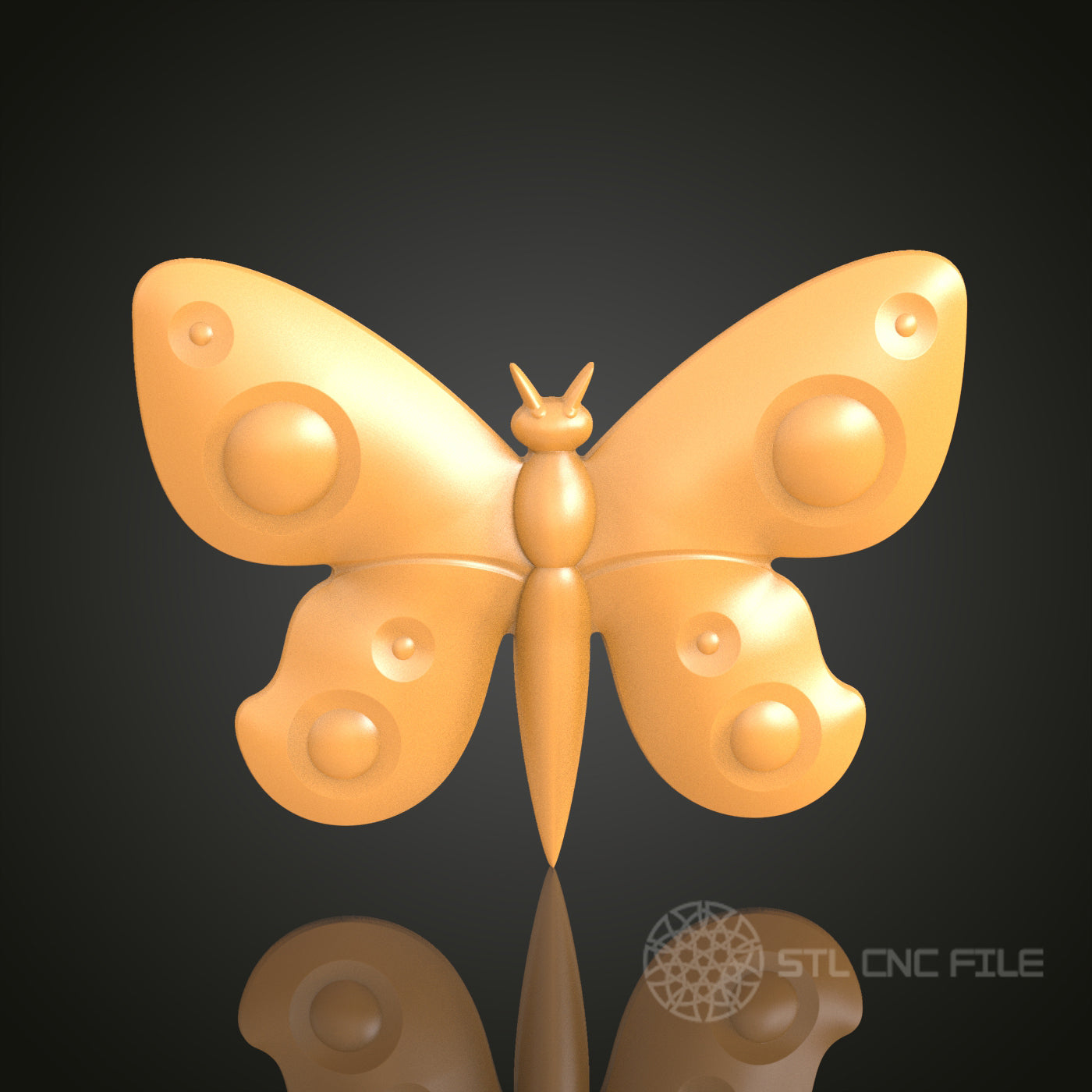 Butterfly Relief - STL Model for CNC Router Engraver - Compatible with Artcam, Aspire - Decorative Wall Art, 3D Printer Ready