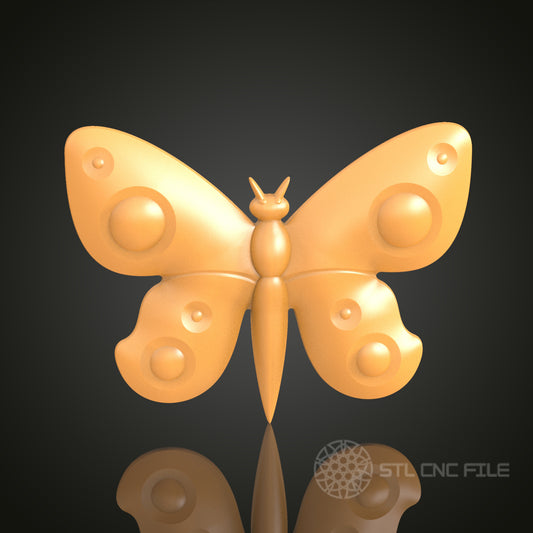 Butterfly Relief - STL Model for CNC Router Engraver - Compatible with Artcam, Aspire - Decorative Wall Art, 3D Printer Ready