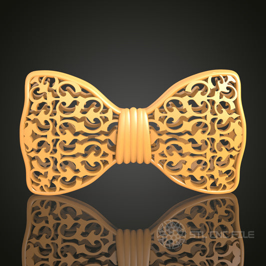 Gothic Style Bow Tie STL Model, CNC Router Engraving File, Perfect for Wood and Metal Art Projects