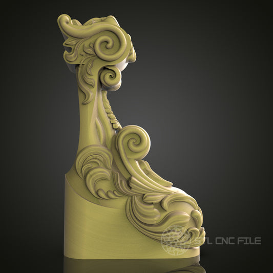 Floral Column Ornament - STL Model for CNC Router, 3D Printer - Artcam, Aspire Compatible