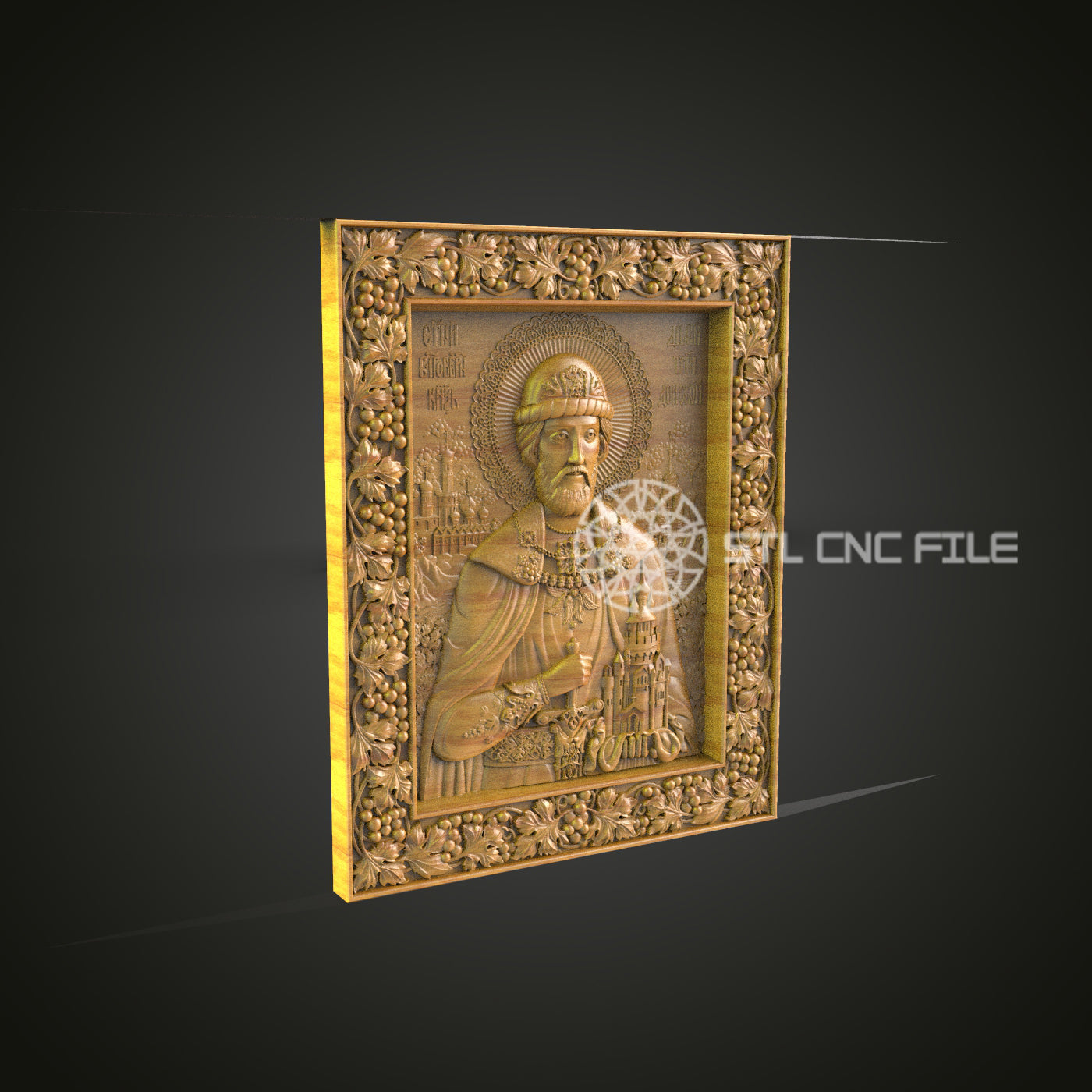 Ornate Saint CNC STL File - Decorative Icon Frame, Religious Wood Art, CNC Router Digital Model