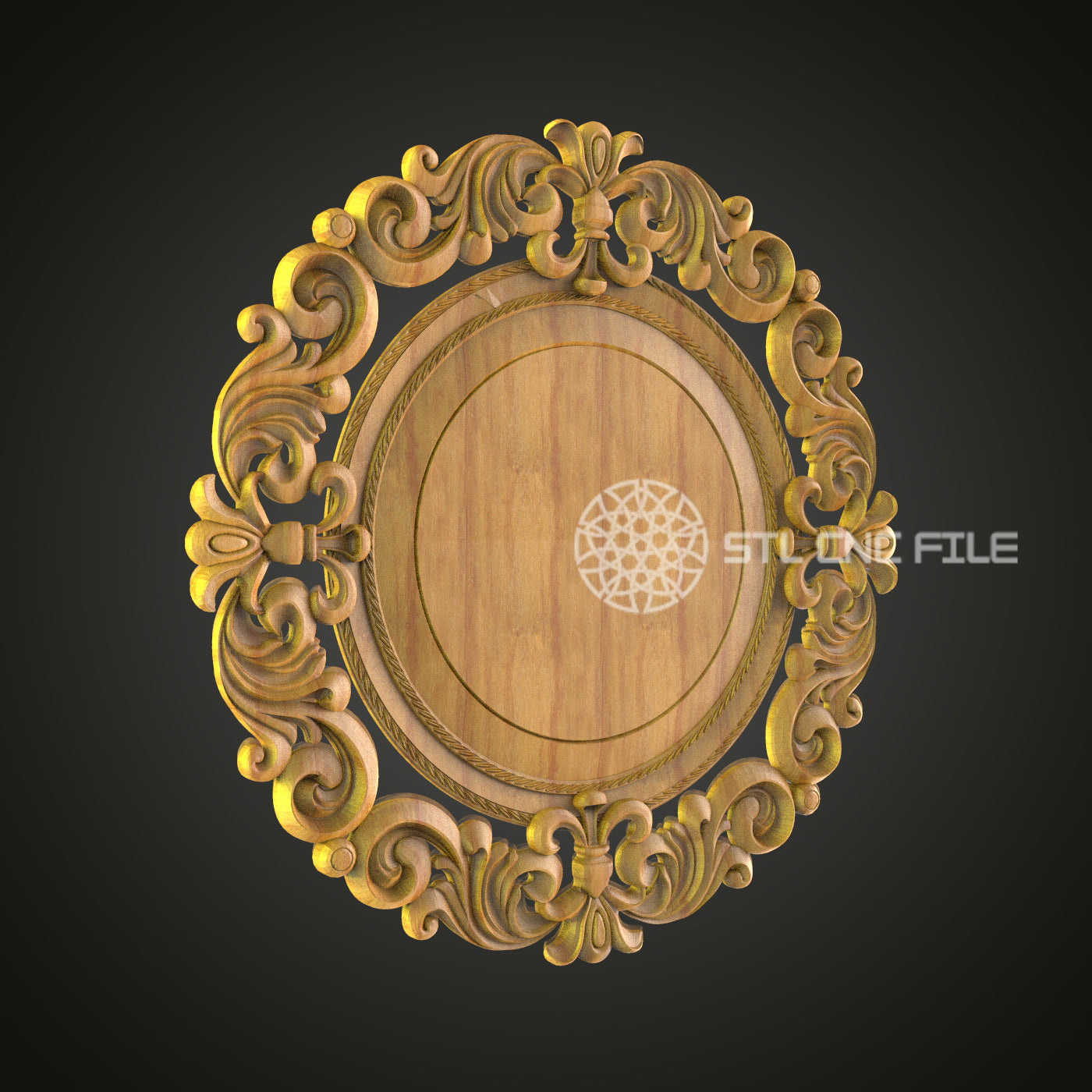 Classic Circular Wood Plaque - CNC Carved STL File, Decorative Wall Art