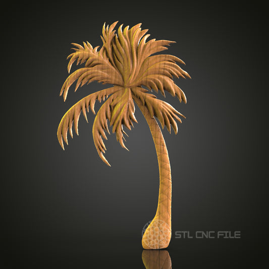 Palm Tree Relief - STL Model for CNC Router Engraver - Artcam, Aspire Compatible - Wood Art, Wall Decor, 3D Printer Ready