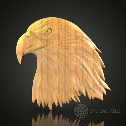 Majestic Eagle Head 3D STL Model for CNC Router - Powerful Wood Wall Art, CNC Files for Artcam, Aspire