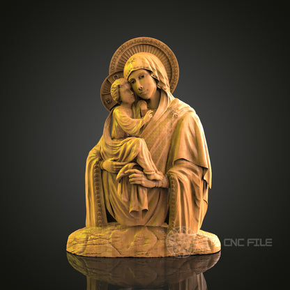 Religious Figure Relief - STL Model for CNC Router Engraver - Artcam, Aspire Compatible - Wood Art, Wall Decor, 3D Printer Ready