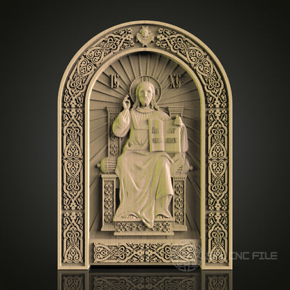 Intricate Religious Relief STL Model for CNC Router, Aspire, Artcam, 3D Printer, Wall Decor, Wood Art