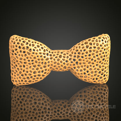 Textured Bow Tie STL Model, CNC Router File for Decorative Art, Compatible with Artcam, Aspire