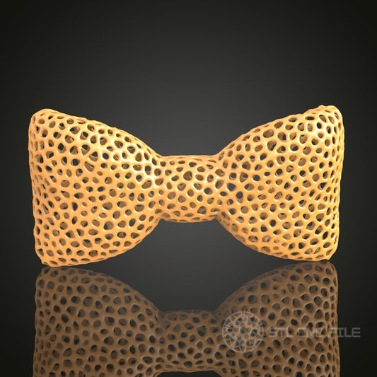 Textured Bow Tie STL Model, CNC Router File for Decorative Art, Compatible with Artcam, Aspire