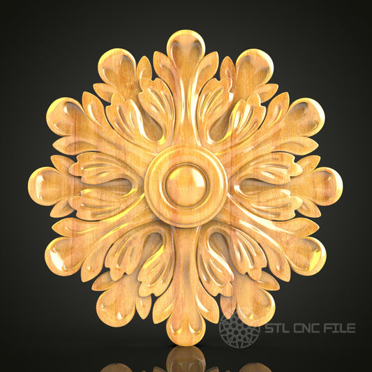 Radiant Sunflower STL File for CNC Routing – Detailed Floral Engraving for Artcam & Aspire