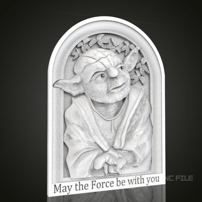 Wise Master Yoda Relief | STL Model for CNC Router, 3D Printer | Aspire, Artcam, CNC Files