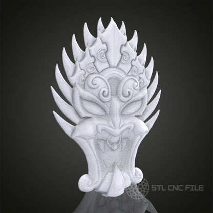 Intricate 3D Skull STL Model for CNC Router Engraver, Artcam, Aspire, Wood Art Wall Decor, Compatible with 3D Printer