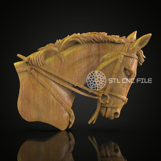 Exquisite Horse Head Carving - STL Model for CNC Router, Wood Engraving with ArtcamAspire, Equine Wall Art, CNC Woodcraft