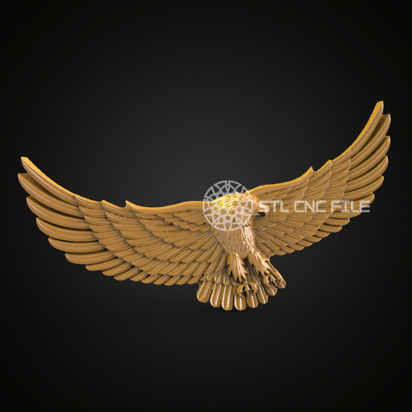 Golden Eagle 3D STL Model for CNC Router Engraving