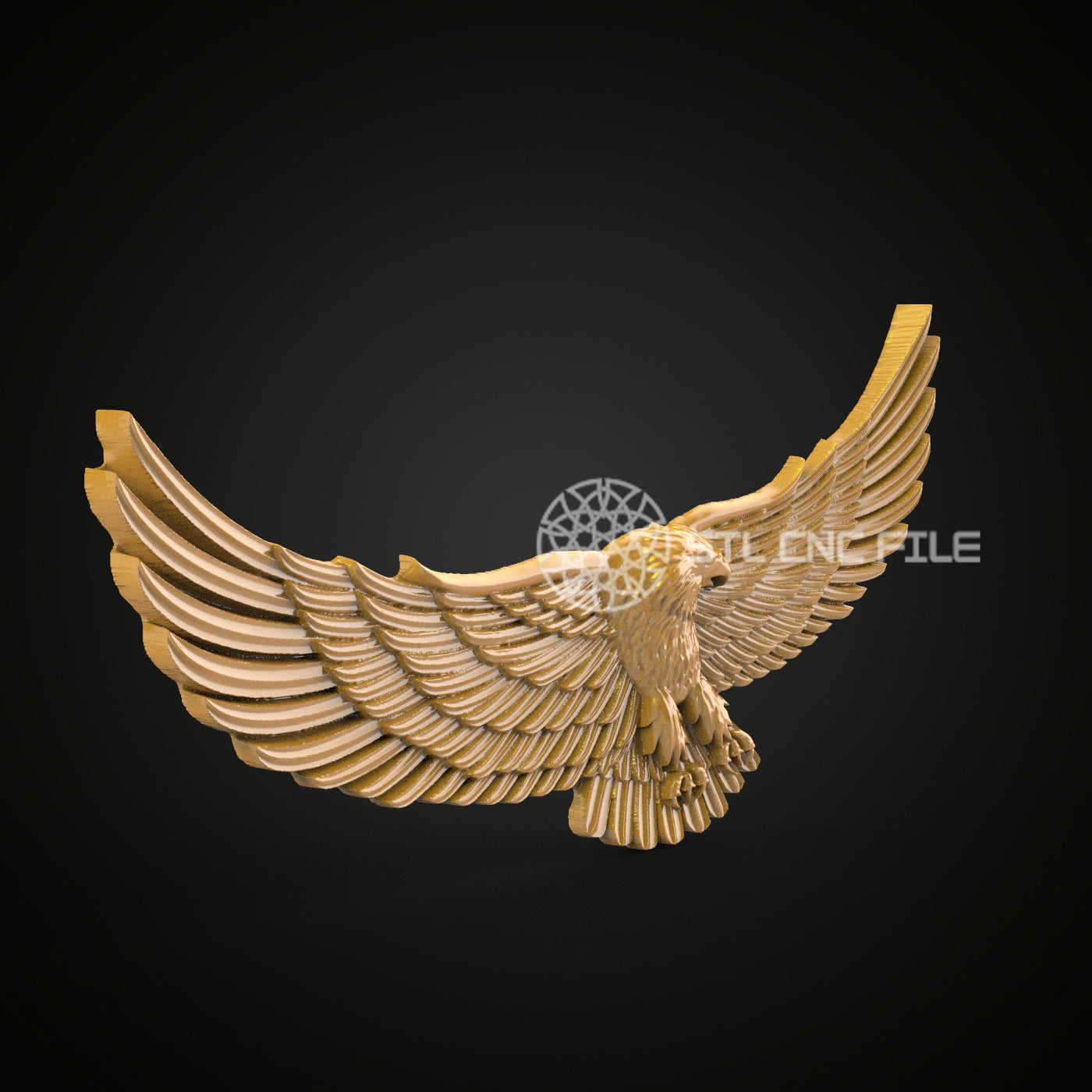 Golden Eagle 3D STL Model for CNC Router Engraving