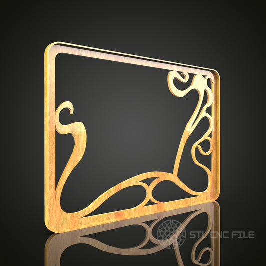 Modern Art Deco Frame STL Model, CNC Router File for Artcam, Aspire - Elegant Wood Wall Decor
