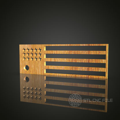 Minimalist American Flag STL Model for CNC Router Engraver, Wall Decor Artcam Aspire CNC Files