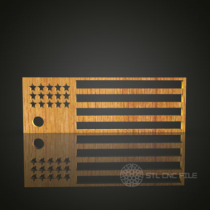 Minimalist American Flag STL Model for CNC Router Engraver, Wall Decor Artcam Aspire CNC Files