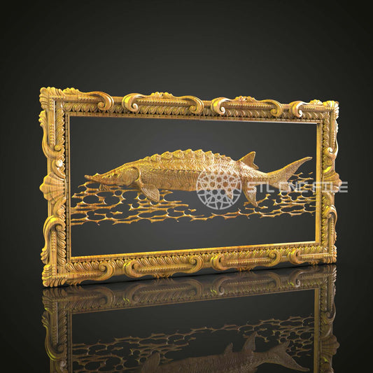 Aquatic Majesty - STL Model, CNC Router Engravable Art, Aspire Artcam Fish Decor, Wood Wall Art