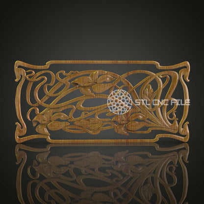 Art Nouveau Floral Relief STL - Elegant CNC Carving File