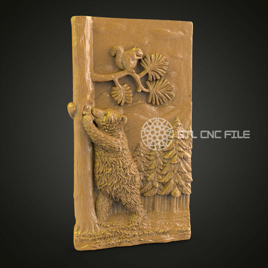 Curious Bear and Squirrel 3D STL Model for CNC, Perfect with Artcam & Aspire