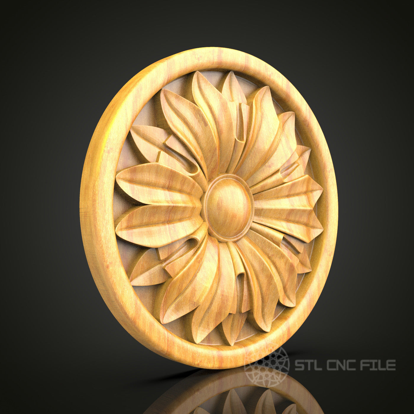Floral Medallion CNC Router Engraver STL Model – Perfect for Artcam & Aspire, Ideal for Wood Wall Art and Decor