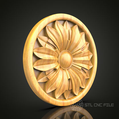 Floral Medallion CNC Router Engraver STL Model – Perfect for Artcam & Aspire, Ideal for Wood Wall Art and Decor