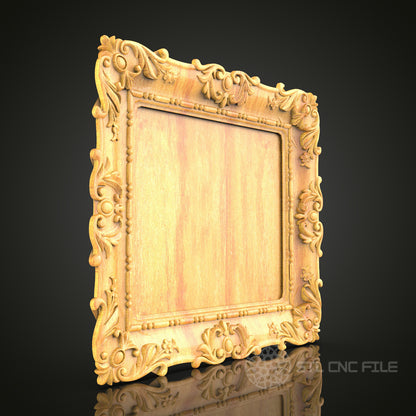 Baroque Elegance Frame STL Model - CNC Router Files for Artcam, Aspire - Classic Wood Art, Wall Decor CNC Engraving