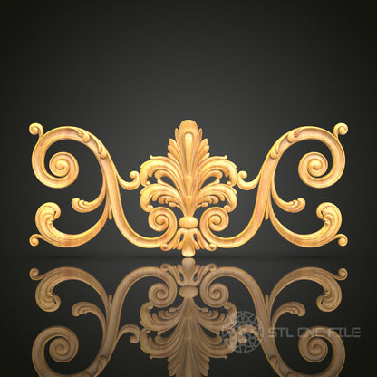 Regal Baroque Scroll CNC Router Engraver STL Model – Perfect for Artcam, Aspire Users, Woodworking, and Wall Art