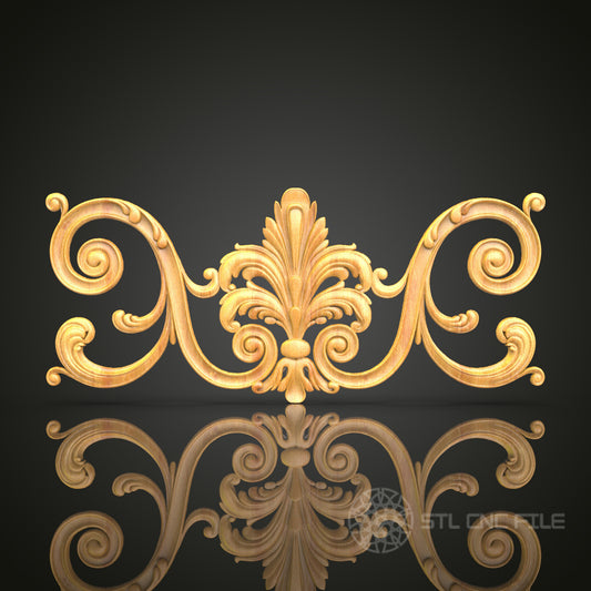 Regal Baroque Scroll CNC Router Engraver STL Model – Perfect for Artcam, Aspire Users, Woodworking, and Wall Art