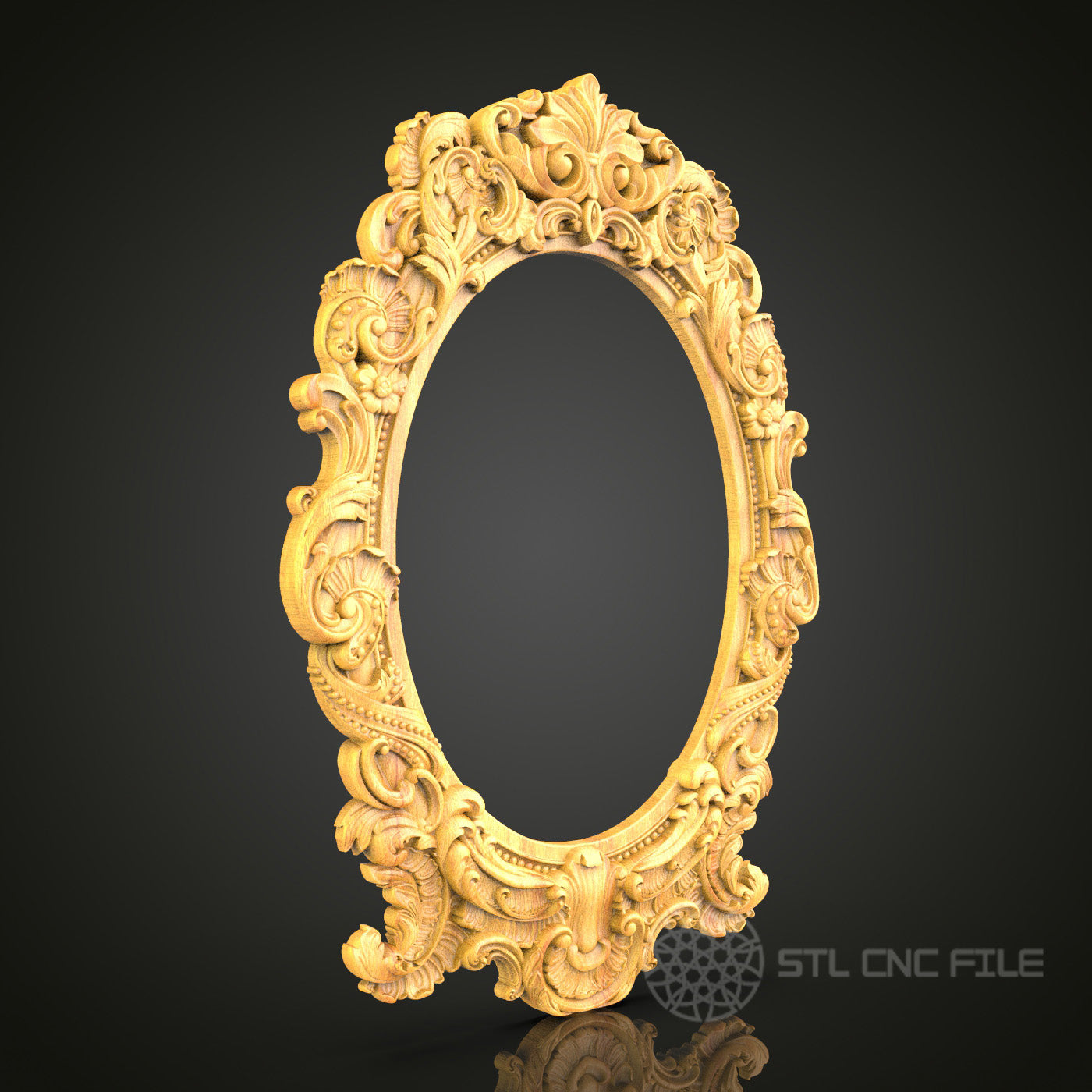 Elegant Floral Wall Decor STL Model | CNC Router Engraver Artcam Aspire Files