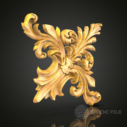Classic Rococo Shield STL Model for CNC Routers - Ideal for Artcam & Aspire, Exquisite Home Decor