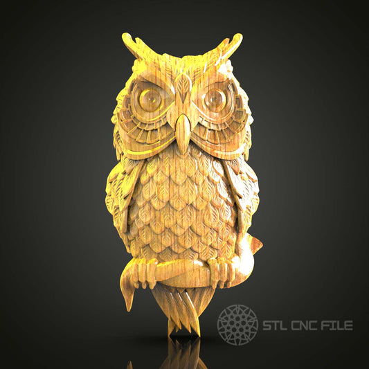 Abstract Owl Art STL Model, CNC Router Engravable File, Artcam & Aspire Ready, Wooden Wall Decor