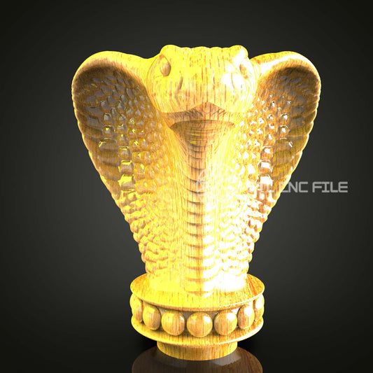 Cobra Snake STL Model for CNC Router, Artcam Aspire Engraving Files, Exotic Wood Art, Wall Decor, CNC Carving Design Download