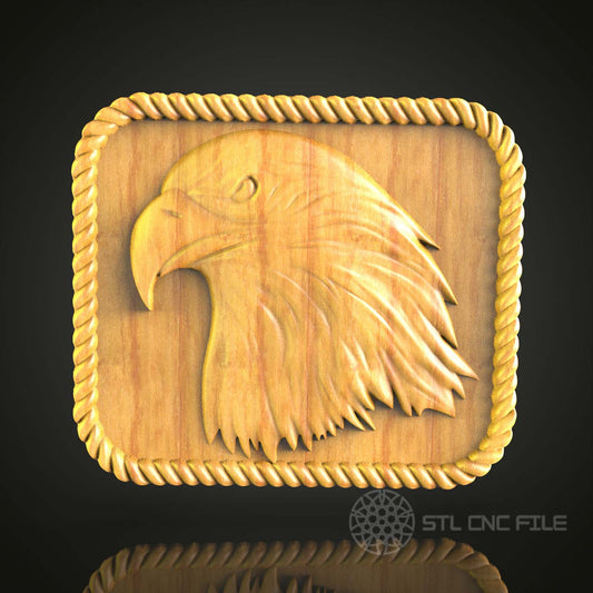 Eagle Head 3D Relief - STL Model for CNC Router Engraver, Artcam, Aspire, CNC Files, Wood Art Plaque