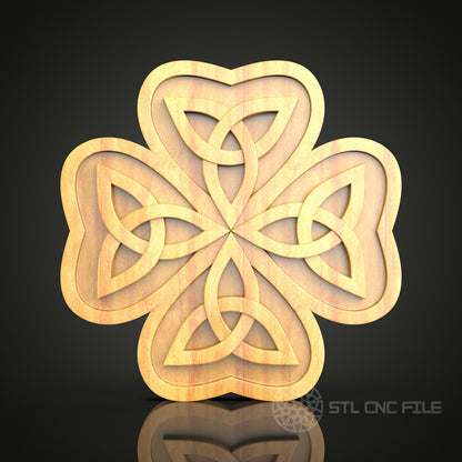 Floral Celtic Knot Decor - Elegant CNC Router STL Model for Artcam & Aspire, Wall Art