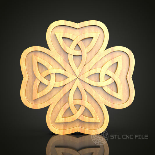 Floral Celtic Knot Decor - Elegant CNC Router STL Model for Artcam & Aspire, Wall Art