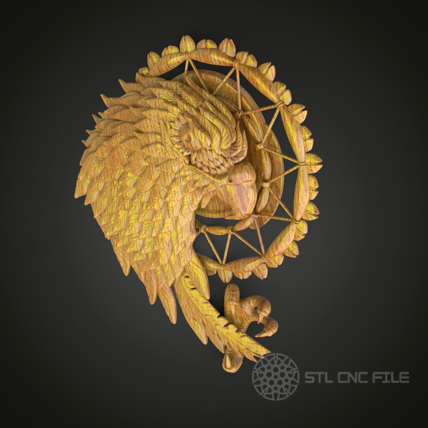 Regal Phoenix Elegance - CNC Router Ready 3D STL Model, Woodworking Engraving File, Artcam Aspire Artistic Wall Decor, Luxurious Wood Art