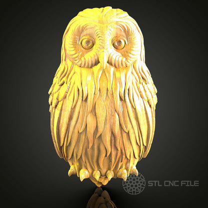 Spread-Wing Owl CNC STL Model, Artcam & Aspire, Woodworking Art File, Expansive Wall Decor Design