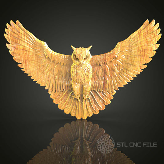 Charming Owl Sculpture STL File, CNC Engraving, Artcam & Aspire, Woodworking Art, Home Wall Decor