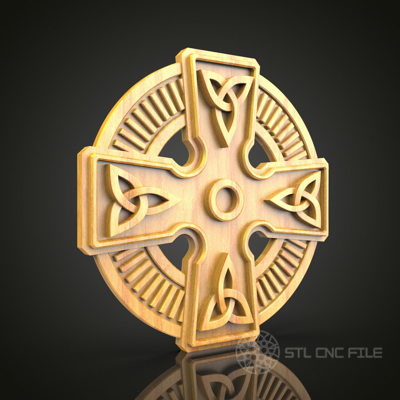 Celtic Cross Wall Decor - STL Model for CNC Router Engraving, Artcam, Aspire Files