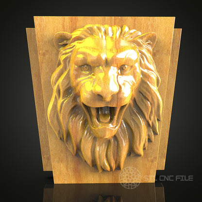 Ferocious Lion Roar STL Model, CNC Wood Carving File, Artcam Aspire Artistic Decor, Powerful Animal Wall Art, CNC Router Digital Design