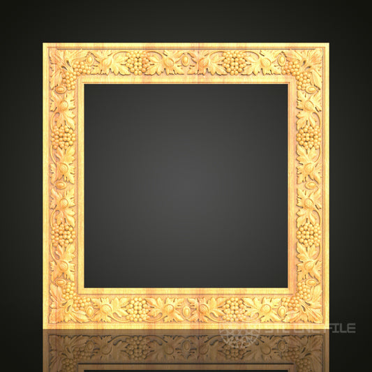 Autumn Abundance Frame STL Model - CNC Router Files for Artcam, Aspire - Rich Harvest Wood Art, Wall Decor CNC Engraving