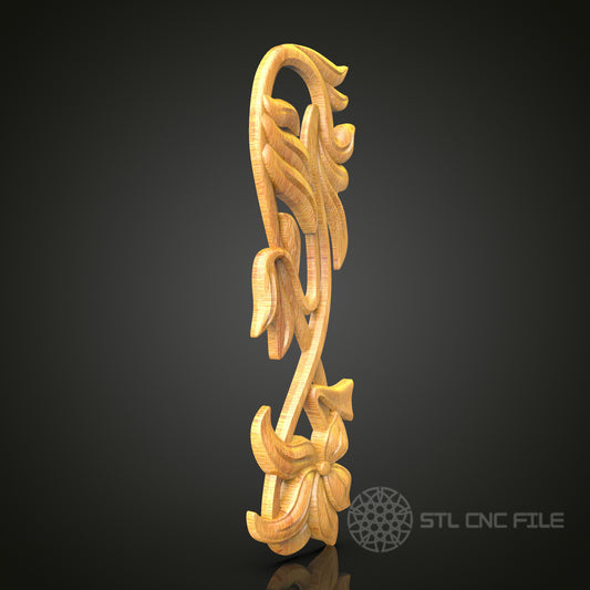 Art Nouveau Floral Element CNC Router Engraver STL Model – Perfect for Artcam & Aspire, Ideal for Decorative Projects