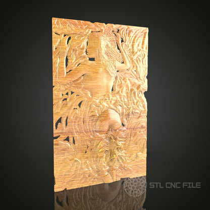Ethereal Beauty CNC Carved Female Silhouette, STL Model, Artistic Wall Art