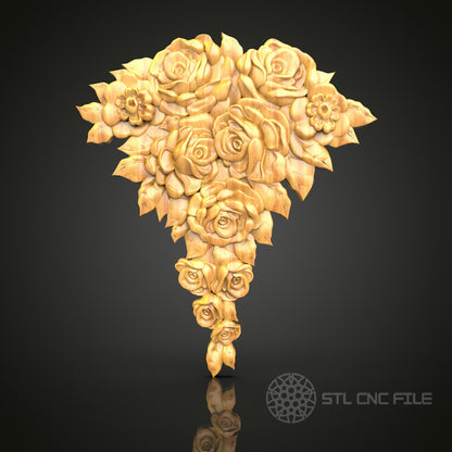 Clustered Roses STL Model for CNC Routers – Exquisite Floral Wood Art