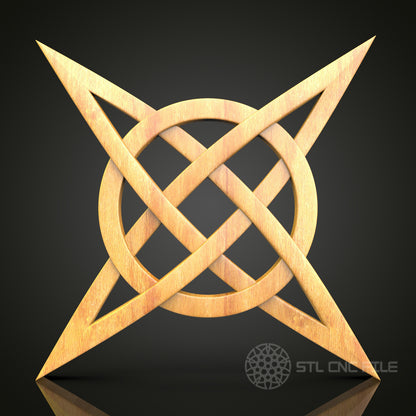 Star Knot Wall Art - Intricate CNC Router STL Model, Compatible with Artcam & Aspire