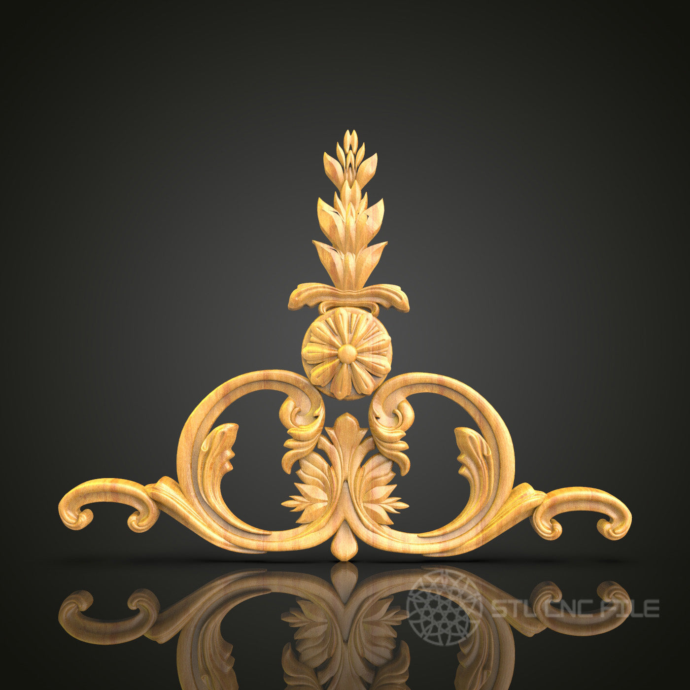 Floral Elegance STL Model for CNC Routers - Perfect for Artcam & Aspire, Sophisticated Wall Decor