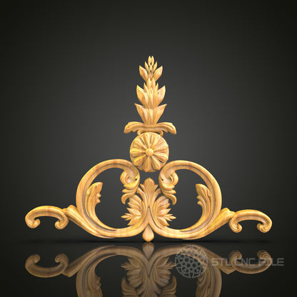 Floral Elegance STL Model for CNC Routers - Perfect for Artcam & Aspire, Sophisticated Wall Decor